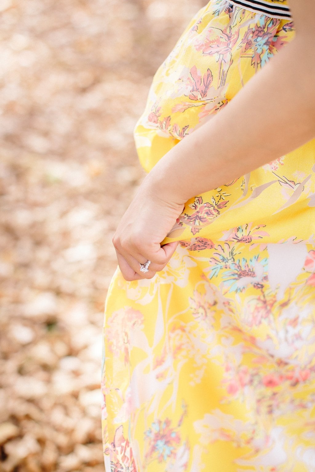 Fine Art Wedding Photography - Lauren Renee Photography Close up of bride's bring wearing yellow anthropologie dress