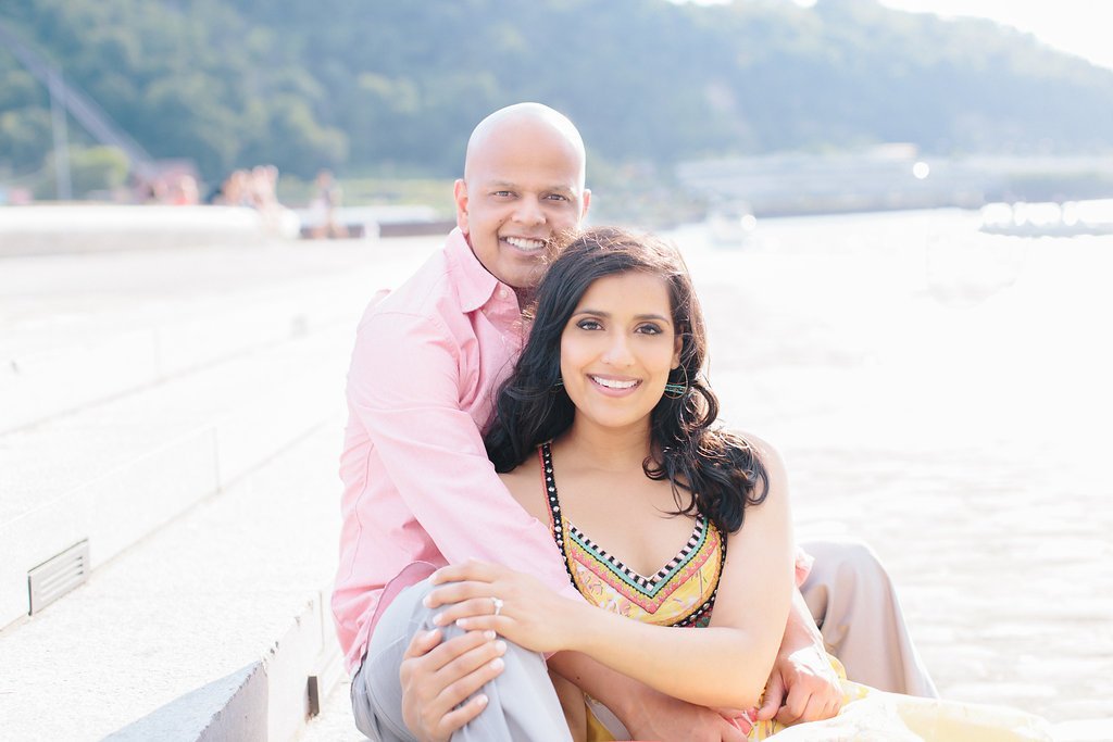 Fine Art Wedding Photography - Lauren Renee Photography Bride and groom posing on steps at the point downtown