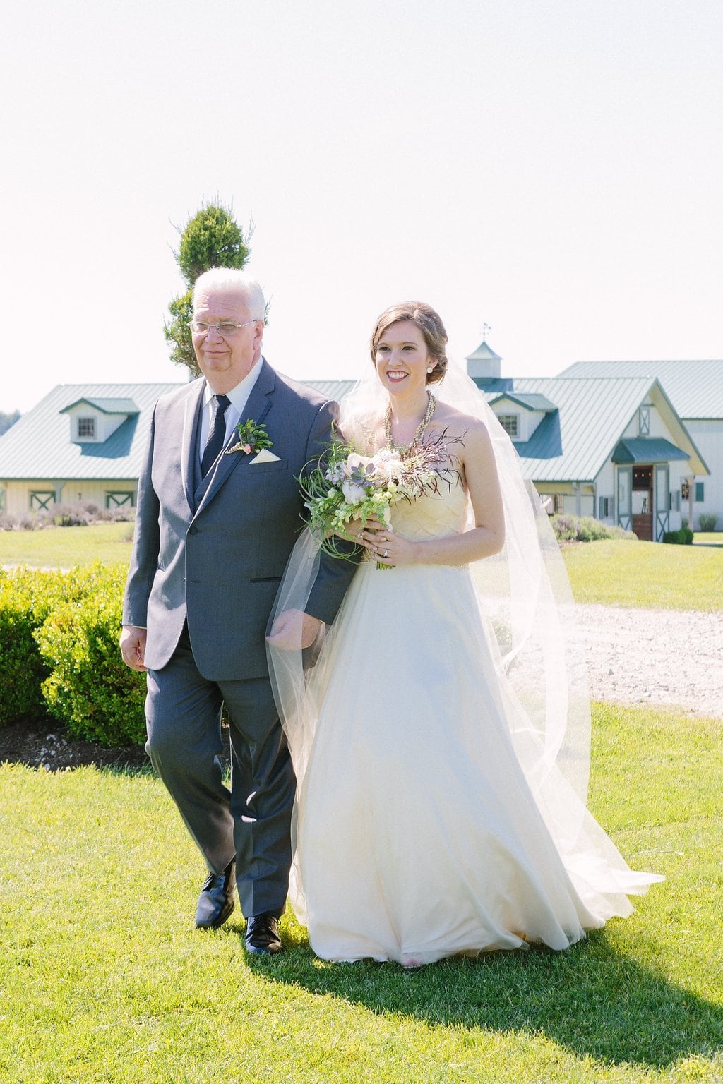 Fine Art Wedding Photography, Pittsburgh Wedding Photography, Lauren Renee Photography bride walking down the aisle escorted by her father