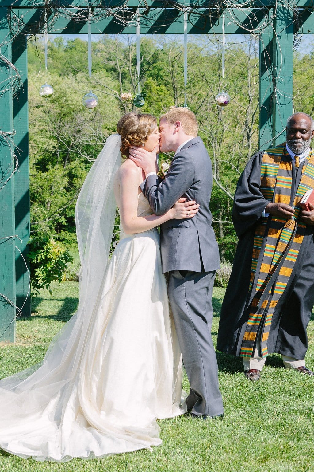 Fine Art Wedding Photography, Pittsburgh Wedding Photography, Lauren Renee Photography Bride and groom share their first kiss