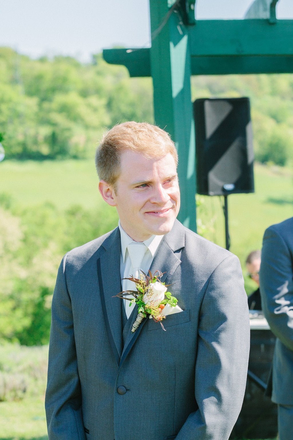 Fine Art Wedding Photography, Pittsburgh Wedding Photography, Lauren Renee Photography Groom waiting for his bride to walk down the aisle