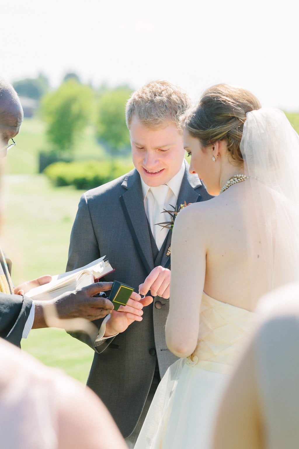Fine Art Wedding Photography, Pittsburgh Wedding Photography, Lauren Renee Photography Bride and groom exchanging rings during wedding ceremony
