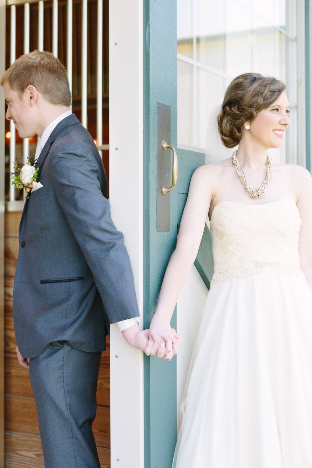 Fine Art Wedding Photography, Pittsburgh Wedding Photography, Lauren Renee Photography bride and groom share a moment holding hands before seeing each other
