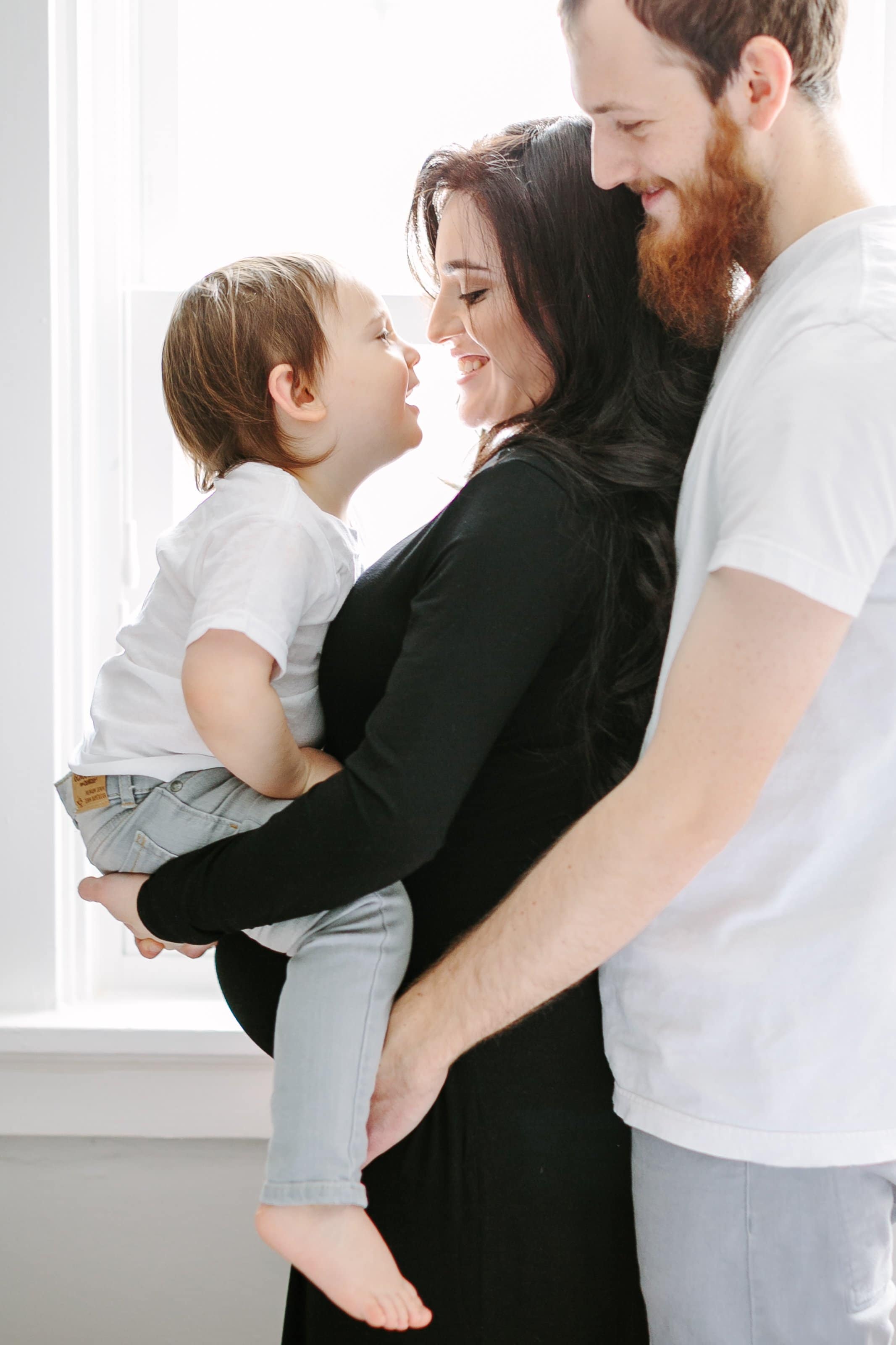 Maternity and Family Session, Fine Art Photography - Lauren Renee Photography toddler giving parents a kiss