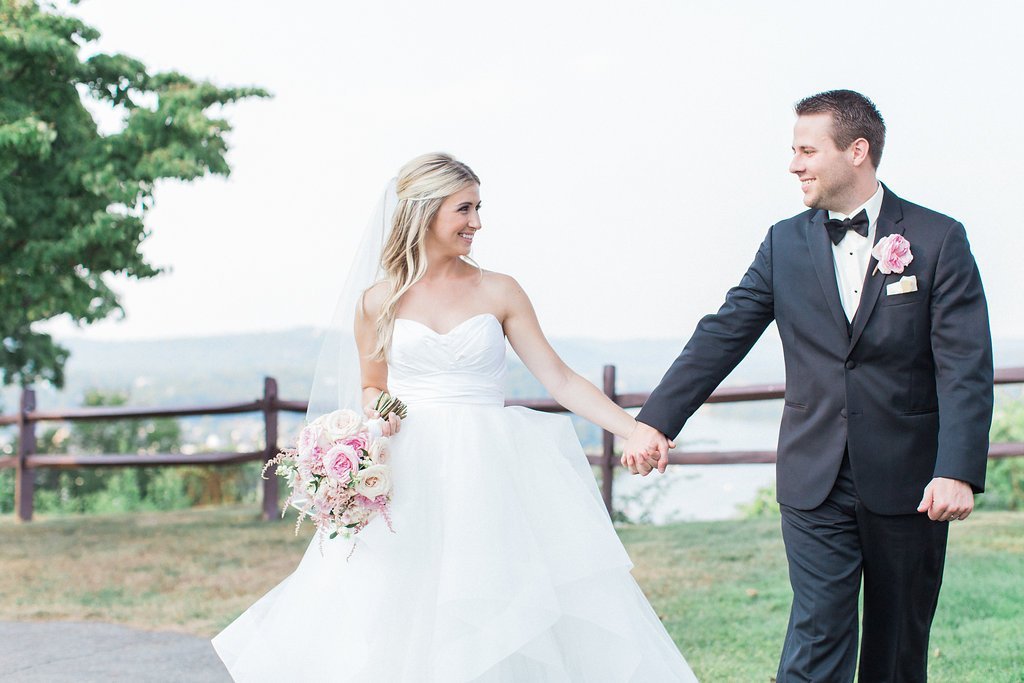 Lauren Renee Photography Bride and groom portraits overlooking the city of Pittsburgh