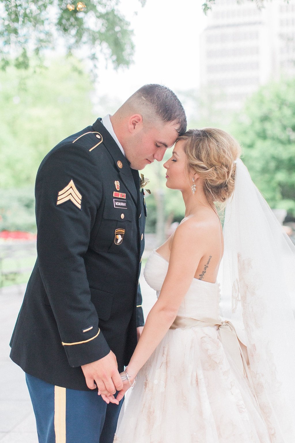 Destination Wedding Photography, Lauren Renee Photography Bride and groom portraits touching foreheads and holding hands