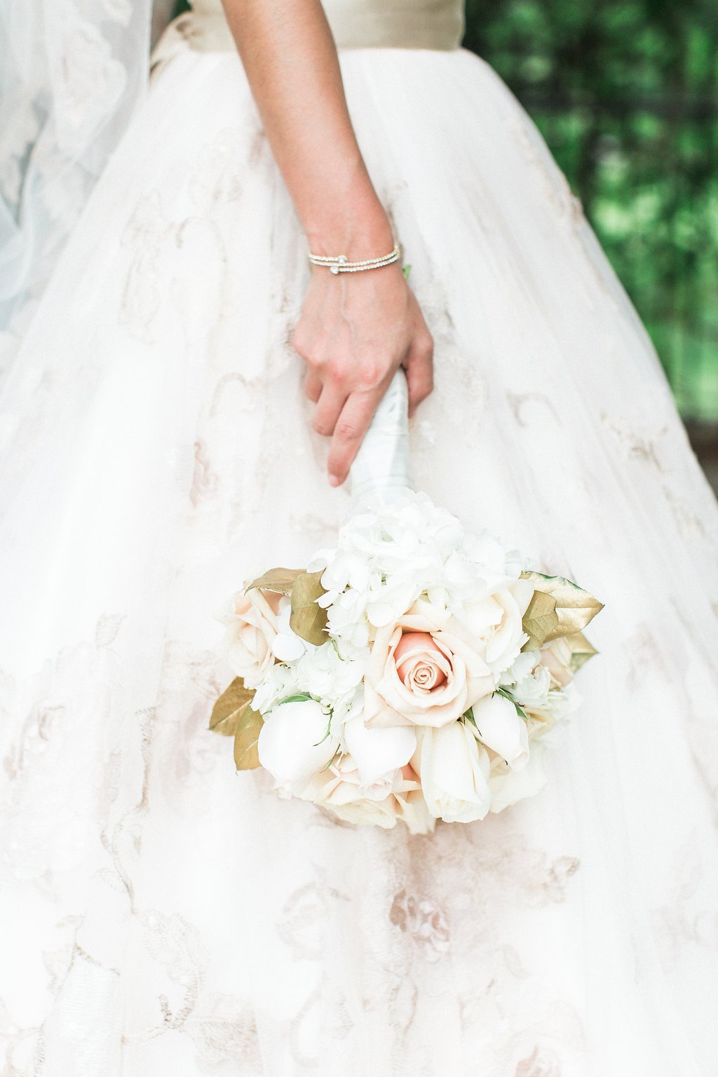 Destination Wedding Photography, Lauren Renee Photography Close up of bride's pink and white bouquet during portraits
