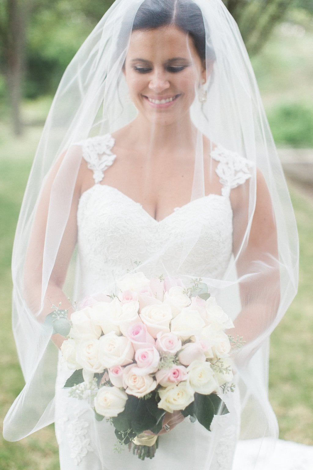 Lauren Renee - Pittsburgh Fine Art Wedding Photography Bride with veil over her face and bouquet