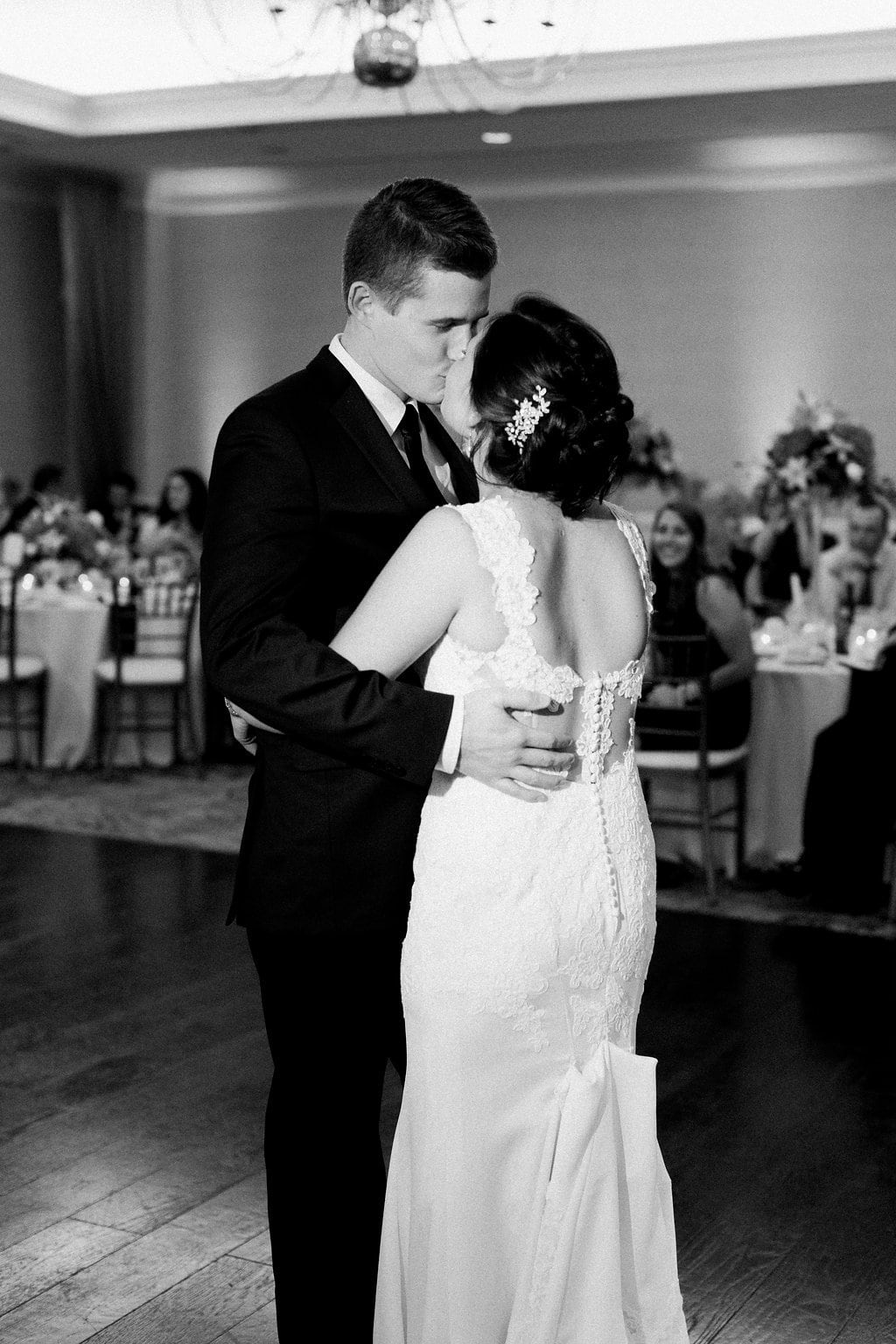Lauren Renee - Pittsburgh Fine Art Wedding Photography Black and white photo of bride and groom having their first dance
