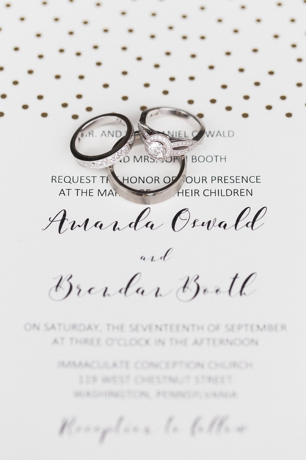 Lauren Renee - Pittsburgh Fine Art Wedding Photography Close up of bride and groom's wedding bands