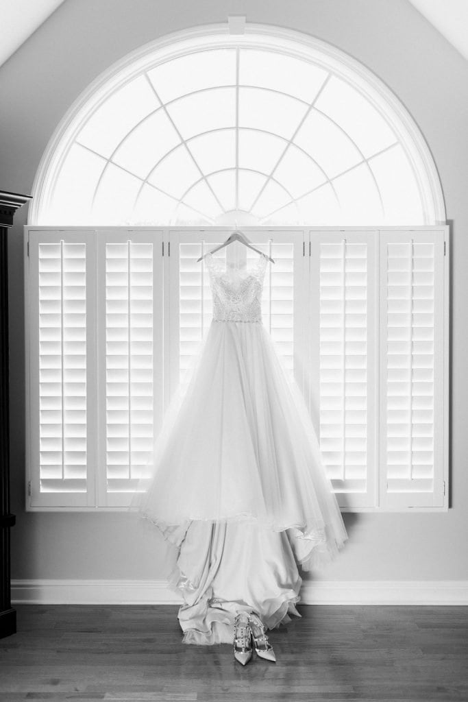 Maggie Sottero Designs Wedding Dress Black and White Photograph
