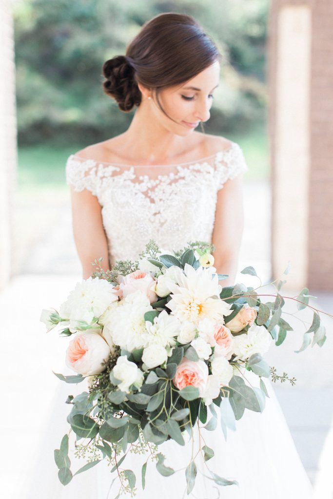 Bridal portraits in Maggie Sottero tulle wedding gown