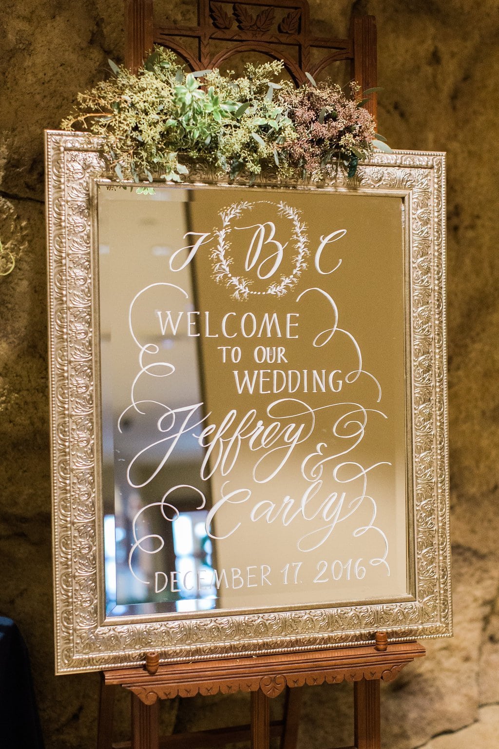 Pittsburgh Wedding Photography - Lauren Renee Photography Ceremony details of mirror with white calligraphy