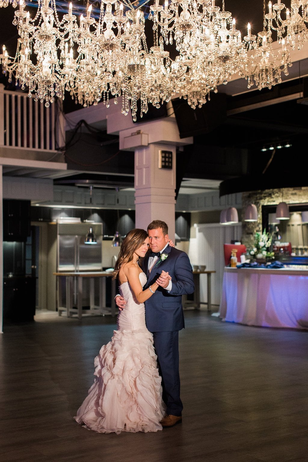 Pittsburgh Wedding Photography - Lauren Renee Photography Bride and Groom sharing their first dance under the chandeliers