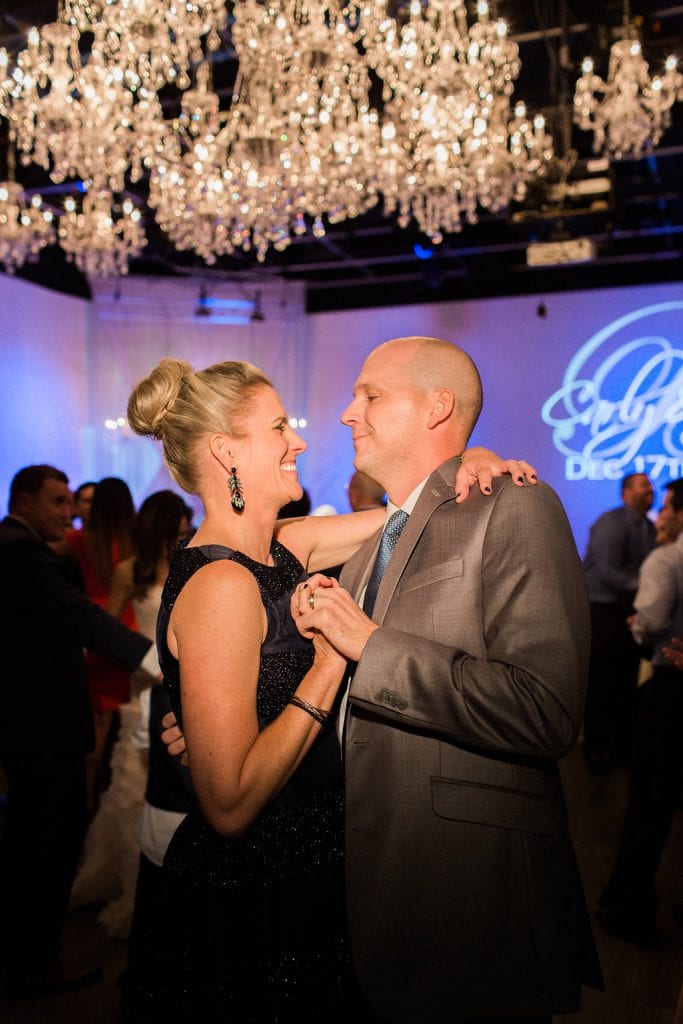 Guests on the dance floor at wedding reception