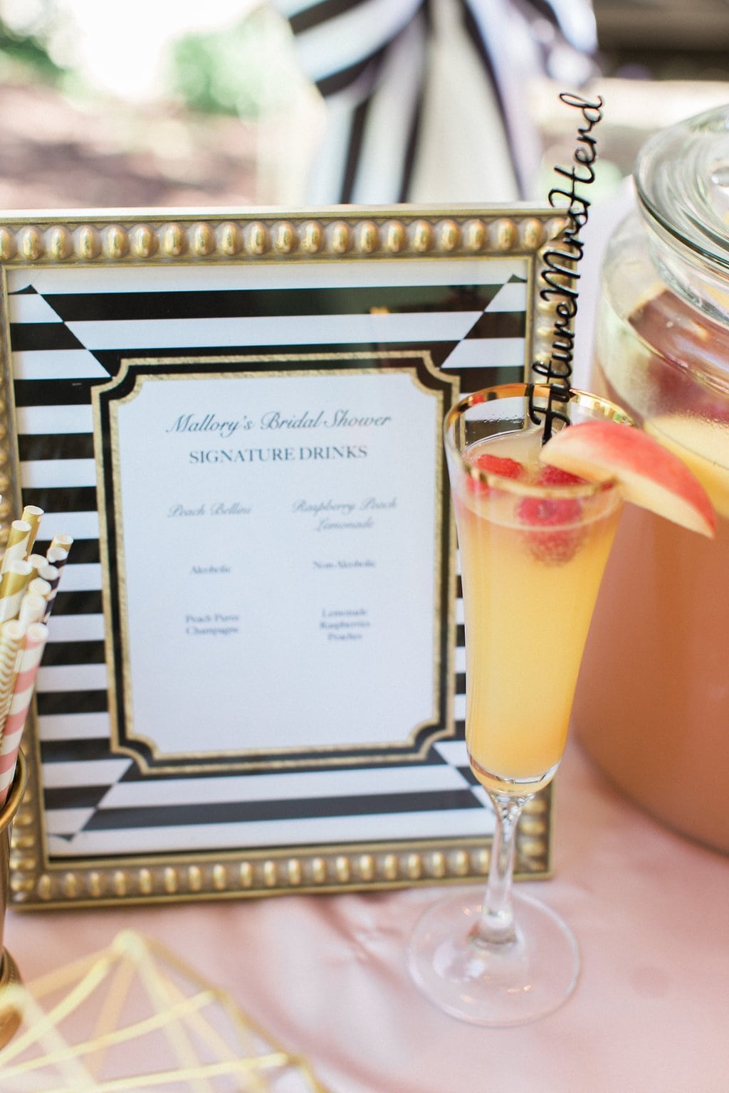 Bridal Shower - Lauren Renee Photography signature drink list with cocktail at bridal shower