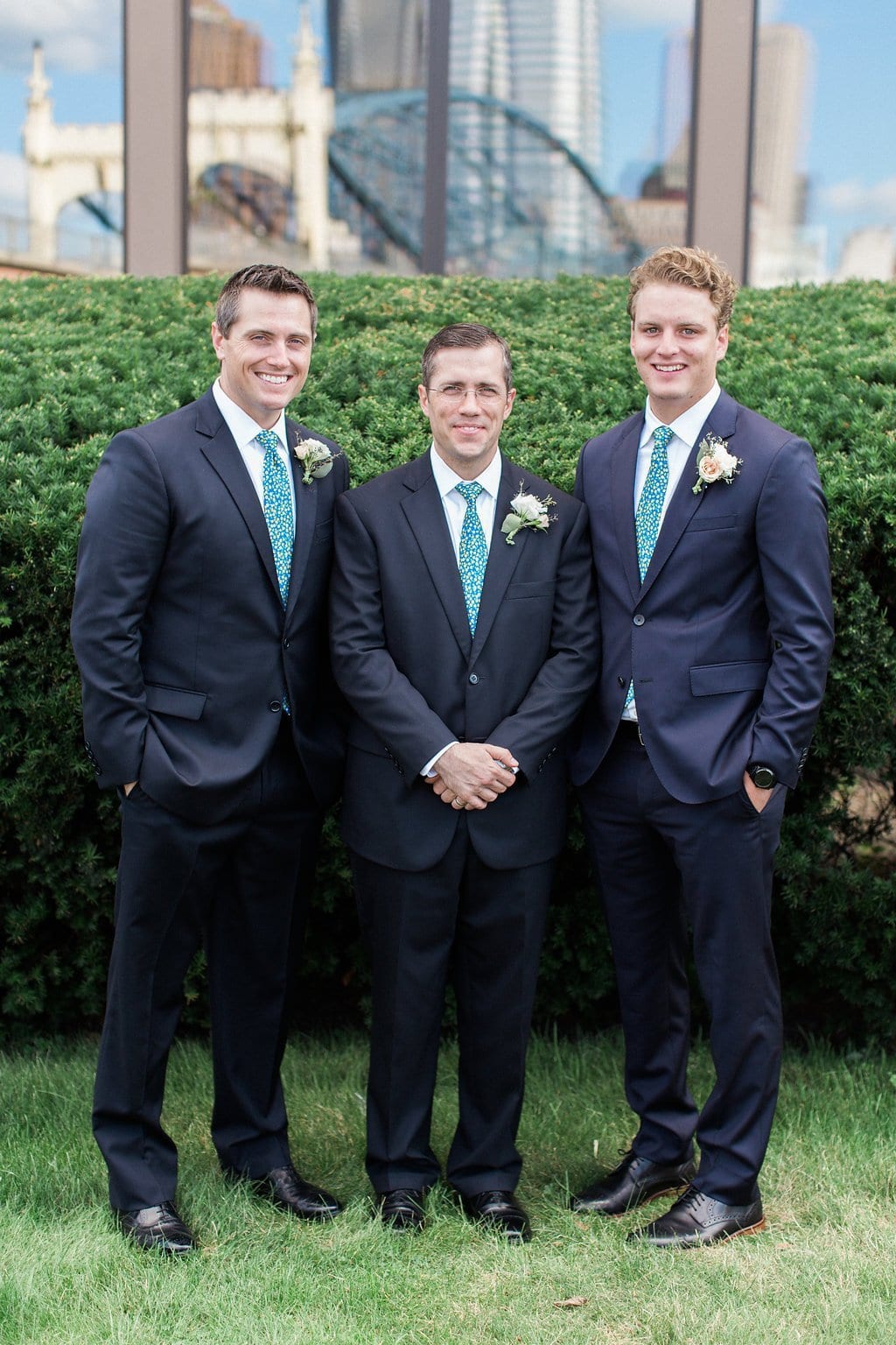 Bride is walked down the aisle by man who received her father's donated heart - Lauren Renee Photography Groom with groomsmen outside the Grand Concourse
