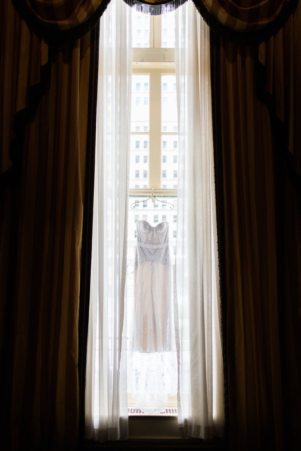 Bride is walked down the aisle by man who received her father's donated heart - Lauren Renee Photography Rue de Siene 1920's inspired wedding dress at the Omni William Penn Hotel