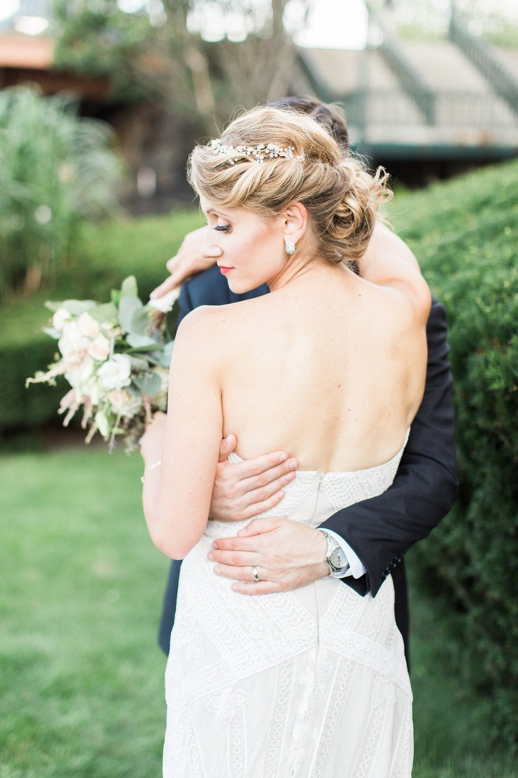 Bride is walked down the aisle by man who received her father's donated heart - Lauren Renee Photography Bridal portraits of Jeni Stepien outside the Grand Concourse Wedding Reception