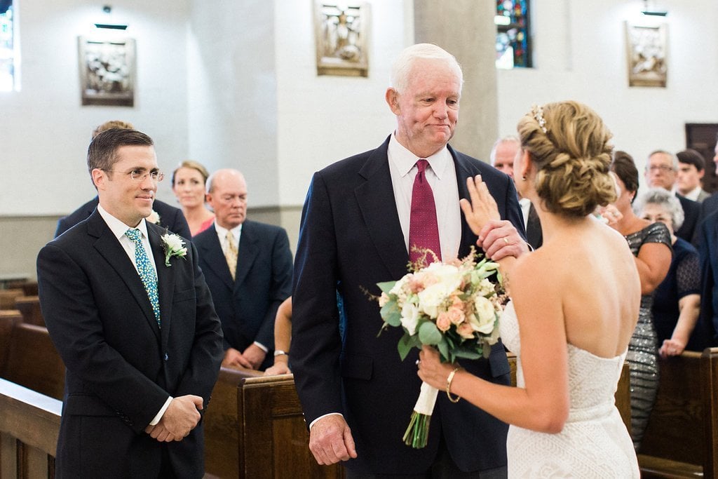 Bride is walked down the aisle by man who received her father's donated heart - Lauren Renee Photography Jeni Stepien is given away by Arthur Thomas, the man who received her father's donated heart