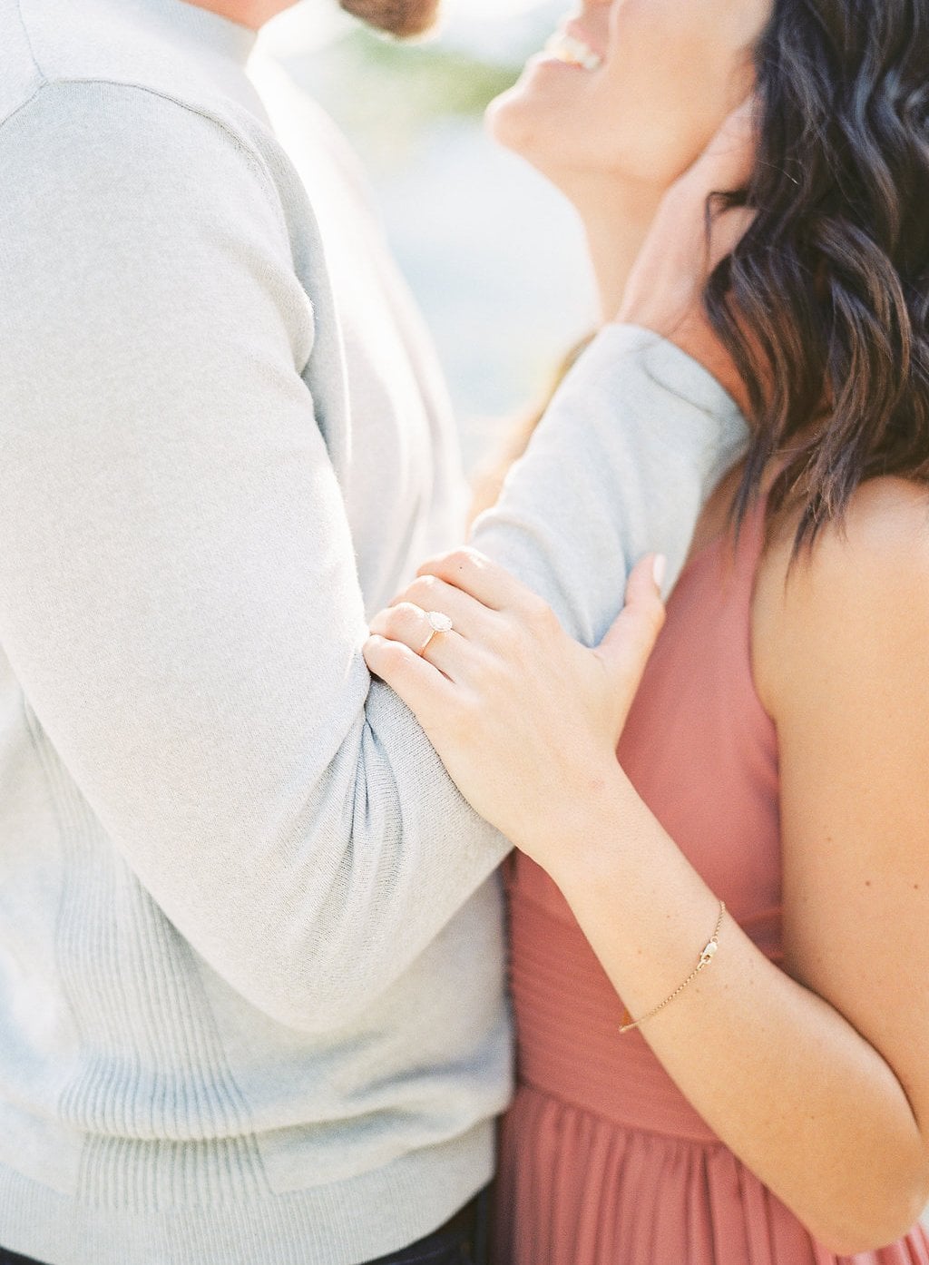 Destination Engagement Session - Lauren Renee Photography groom and bride kissing close up of engagement ring