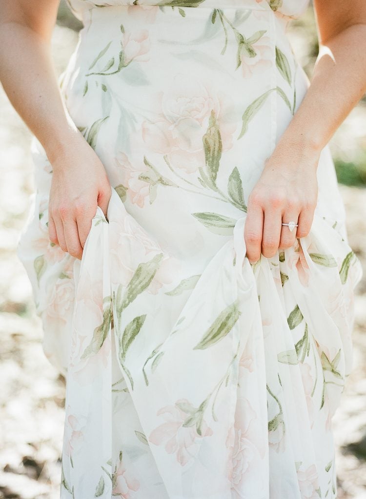 Seven Springs Engagement Photography - close up of bride's hands holding her dress