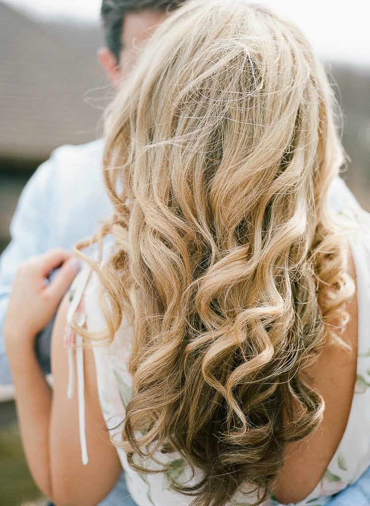 Engagement Session - Lauren Renee Photography close up of bride's blonde curled hair