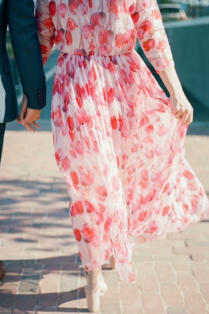 Engagement Session - Lauren Renee Photography Anthropologie dress in the sun during engagement photos near the docks of Old Town Alexandria