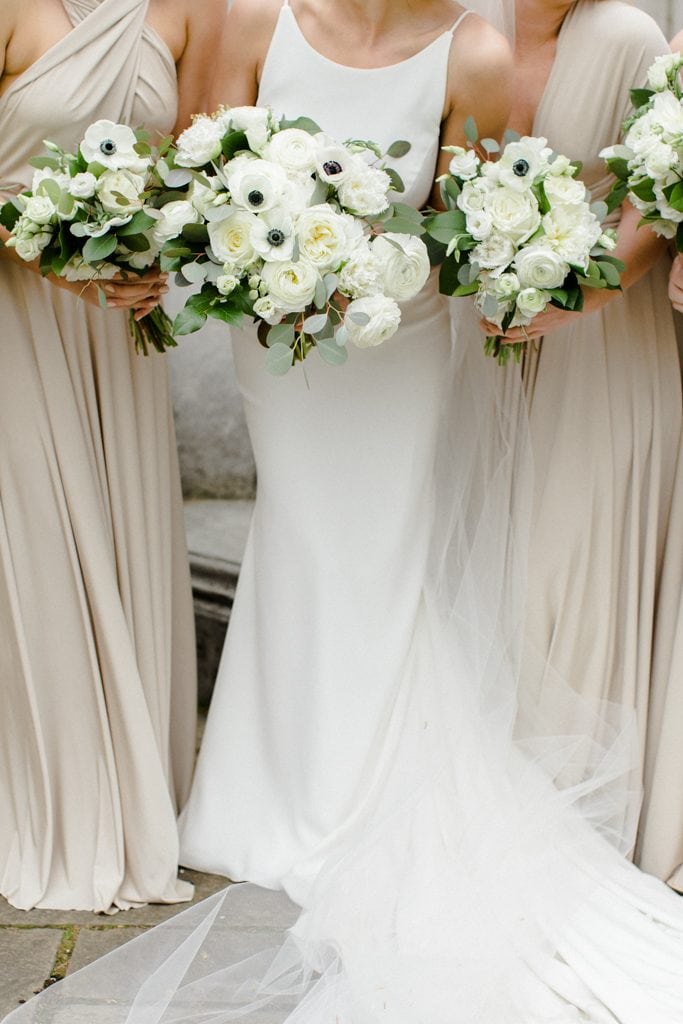 The Pennsylvanian Wedding bridal party portraits at Mellon Park flowers from Farmer's Daughter