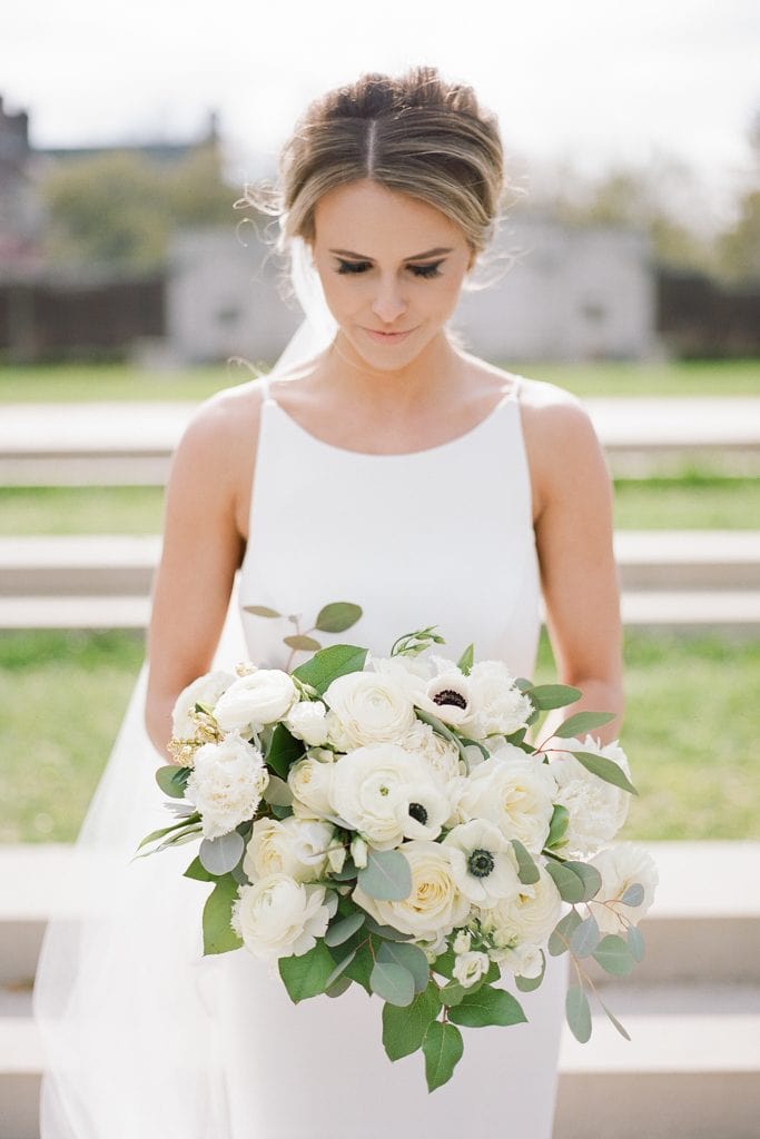 The Pennsylvanian Wedding Bride and groom portraits at Mellon Park flowers from Farmer's daughter