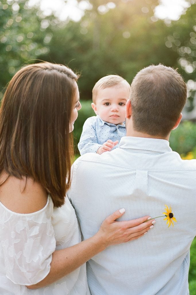 beautiful backlit photo during Family Session at The Walled Garden