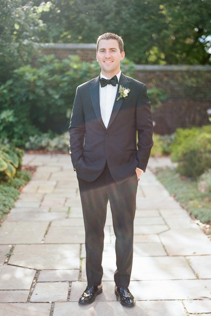 Groom portrait in the garden