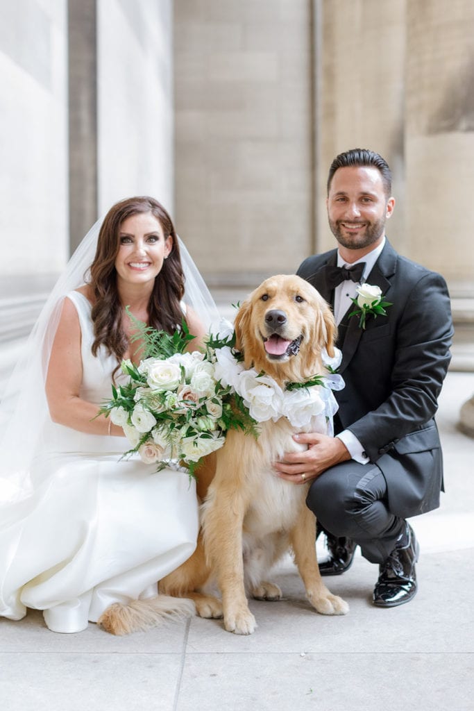 Pets at weddings: Timeless Blush and Gold Wedding at The Pennsylvanian by Lauren Renee Photography