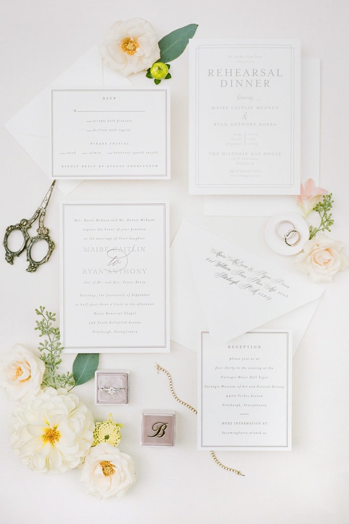 Wedding Invitation Suite: Romantic Mauve Carnegie Music Hall Wedding captured by Lauren Renee