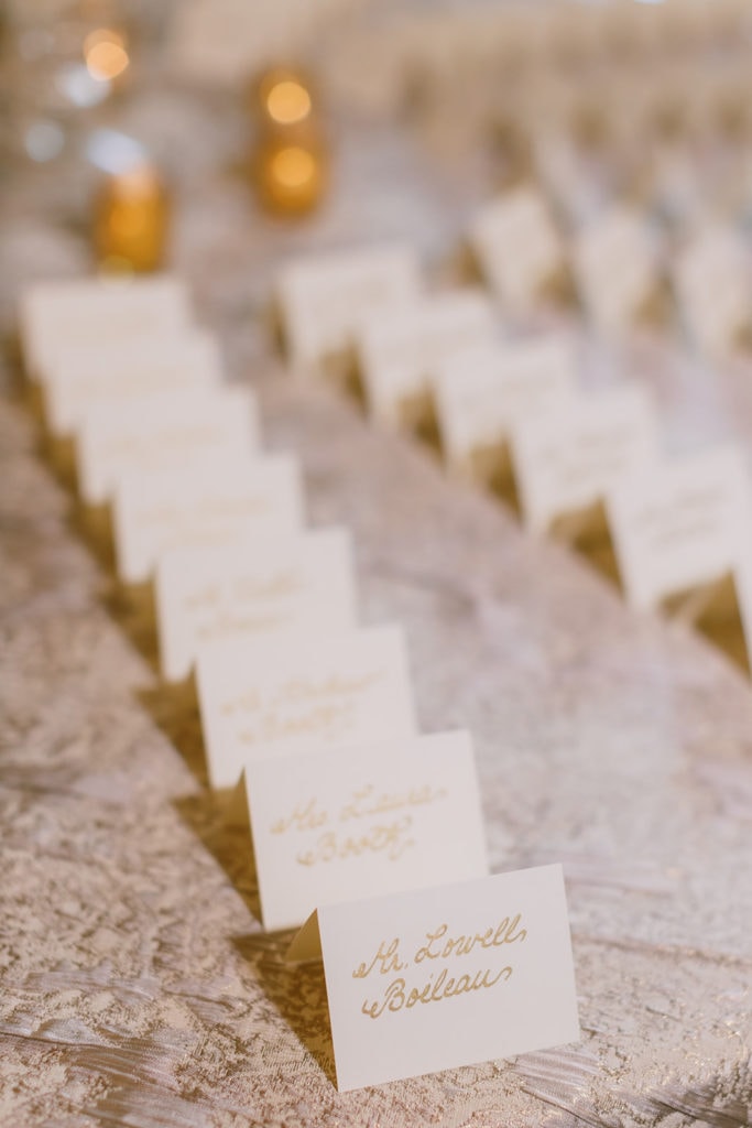 Ivory and Gold Wedding Escort Cards: Pittsburgh Wedding captured by Pittsburgh Wedding Photographer Lauren Renee