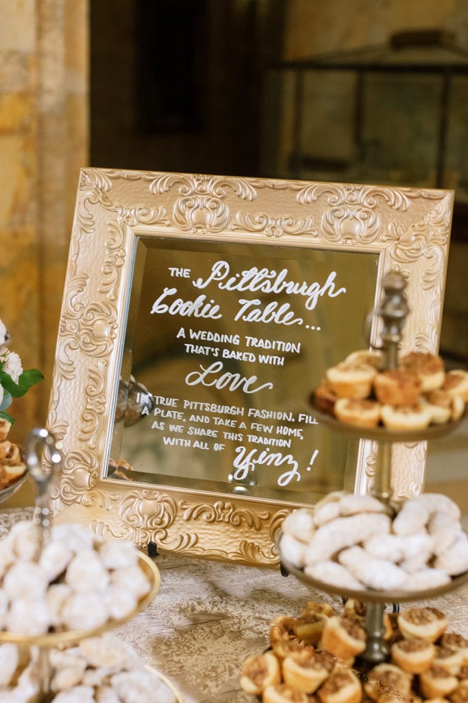 Pittsburgh Cookie Table Sign: Pittsburgh Wedding captured by Pittsburgh Wedding Photographer Lauren Renee