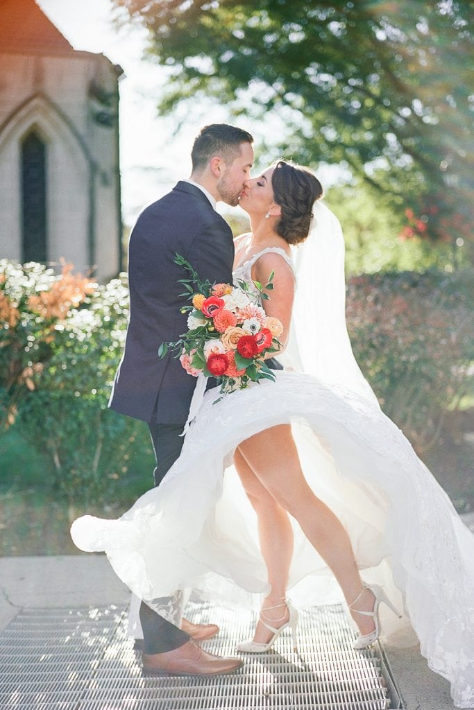 Outdoor wedding portraits for modern fall Pittsburgh wedding captured by Pittsburgh wedding photographer Lauren Renee