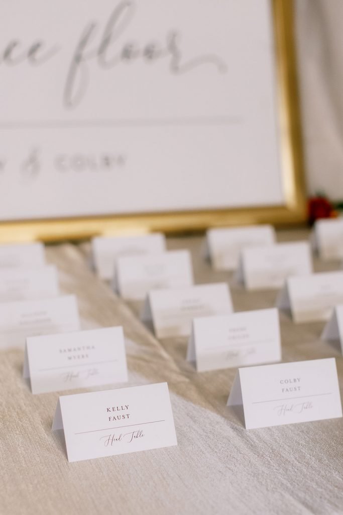 Elegant wedding escort cards: Fall Pittsburgh wedding at The Pennsylvanian captured by Pittsburgh wedding photographer Lauren Renee