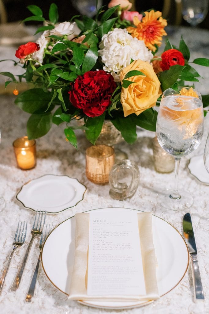 Sapphire and Lace wedding centerpieces for Pittsburgh wedding by wedding photographer Lauren Renee