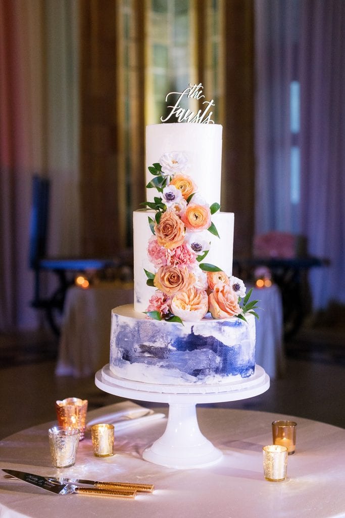 Rania's Catering wedding cake design captured by Pittsburgh wedding photographer Lauren Renee