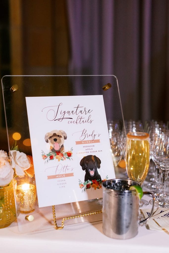 Wedding signature drink sign captured at the Pennsylvanian by Lauren Renee