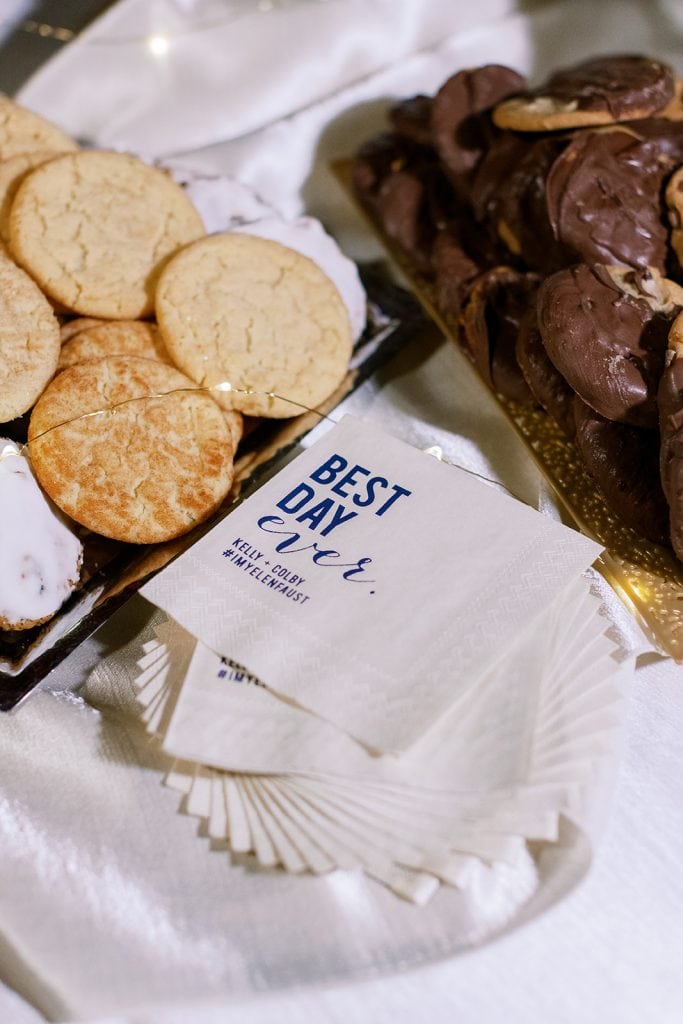 Customized dessert napkins at the Pennsylvanian by Lauren Renee