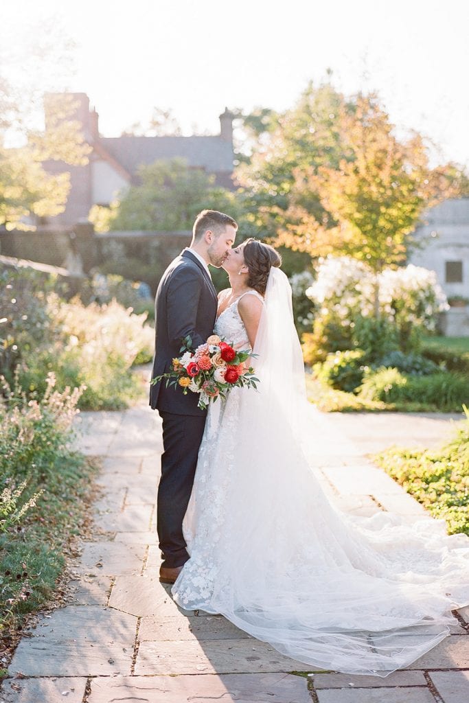 Outdoor wedding portraits for modern fall Pittsburgh wedding captured by Pittsburgh wedding photographer Lauren Renee