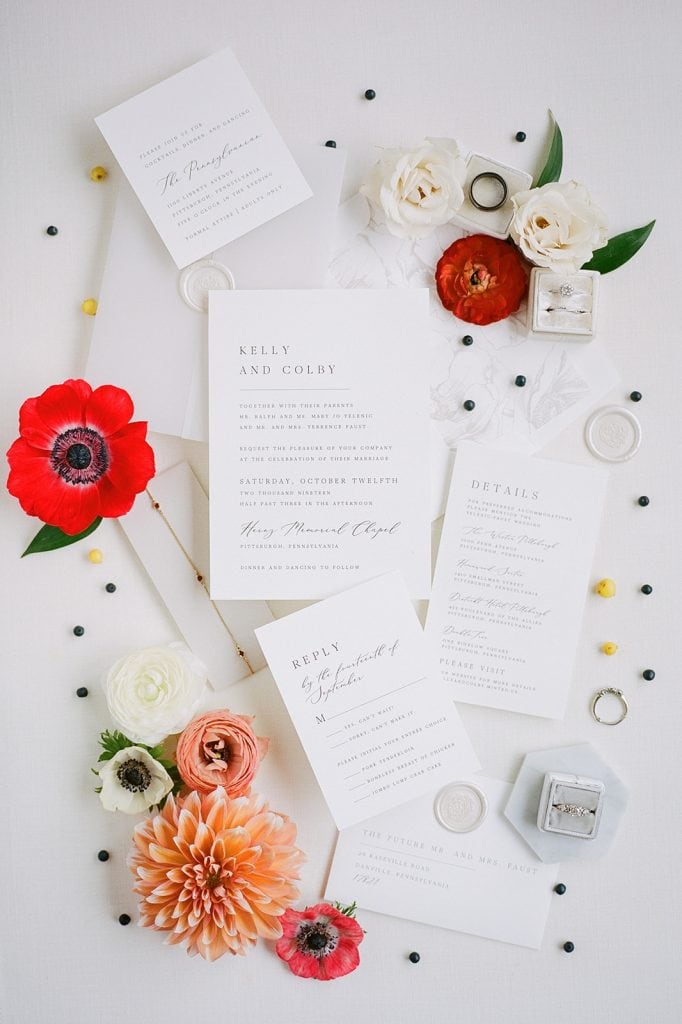 Fall Wedding invitations by Shine Wedding Invitations for Modern Wedding at The Pennsylvanian