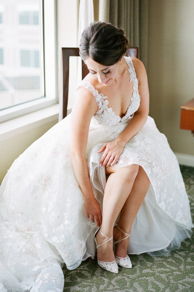 Eve of Milady wedding dress from Bridal Beginning and Bella Belle wedding shoes