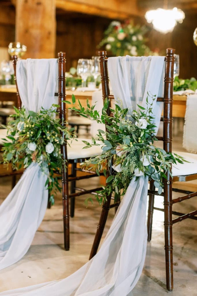 Wedding chair decor: Outdoor Fall Seven Springs Wedding captured by Pittsburgh Wedding Photographer Lauren Renee