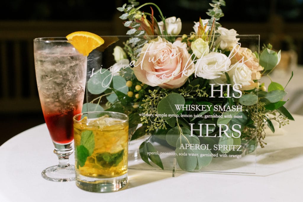 Wedding signature drinks: Outdoor Fall Seven Springs Wedding captured by Pittsburgh Wedding Photographer Lauren Renee