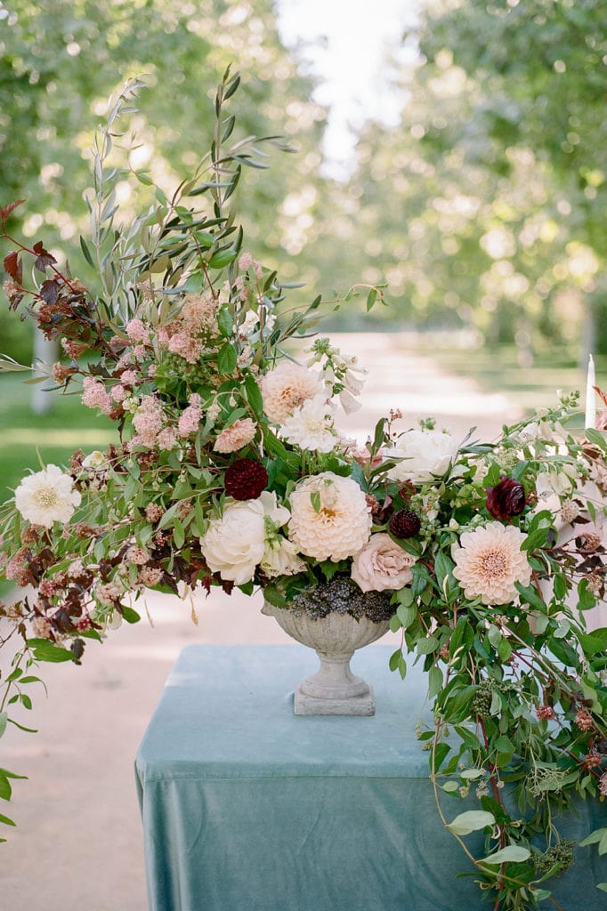 Ceremony Arch with flowers by Emily Reynold Design: Kestrel Park California Wedding Inspiration Styled Shoot captured by Pittsburgh Wedding Photographer Lauren Renee