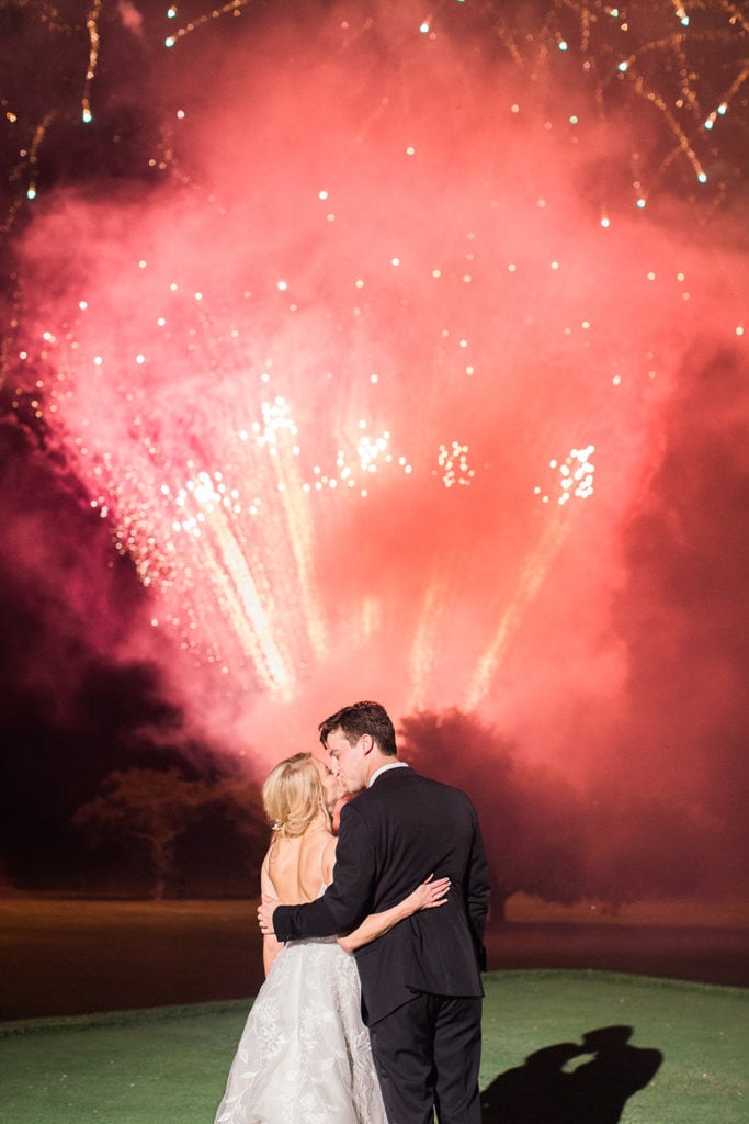 Fireworks at wedding: Black Tie Fox Chapel Golf Club Wedding captured by Pittsburgh wedding photographer Lauren Renee