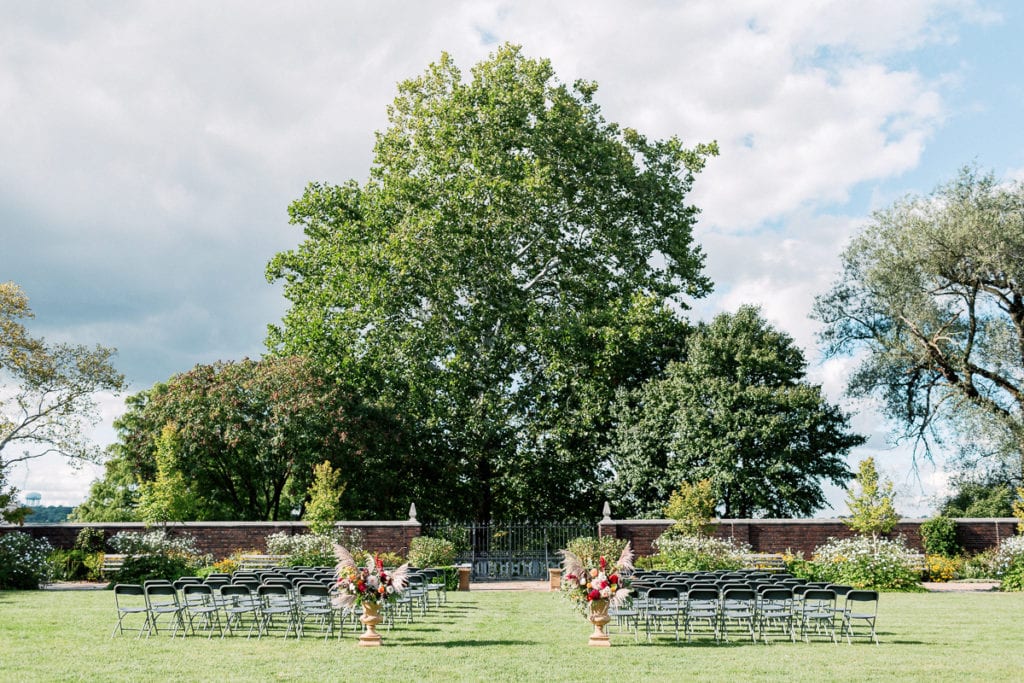 Wedding ceremony at the walled garden at mellon park